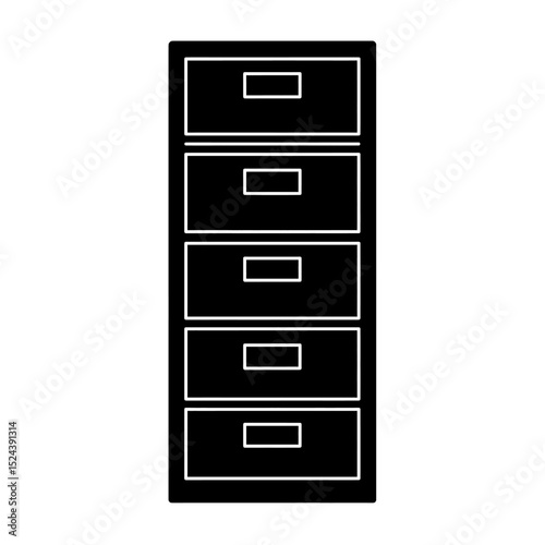 Simple Archive Cabinet Glyph Vector Featuring Clean Edges For Office Furniture Or Record Keeping Element