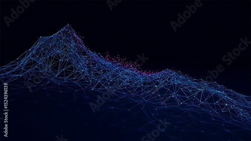 Abstract network landscape with pink accents