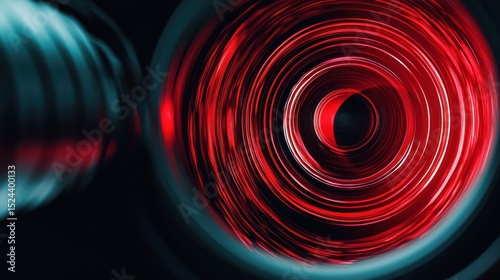 Abstract technology circles with glowing light trail effect and sleek design