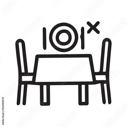 Restaurant closed table with food blocked dining room unavailable