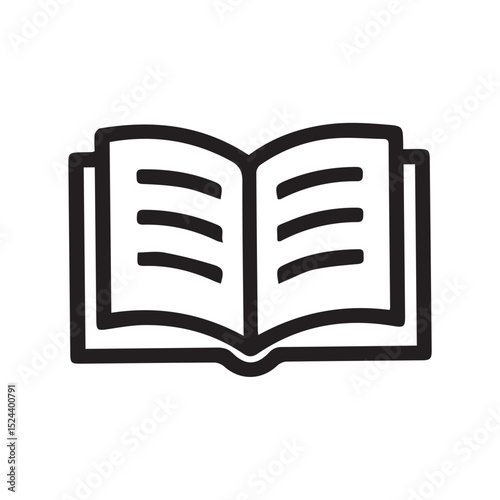 Open Book Icon Symbolizing Knowledge Learning and Literary Adventure