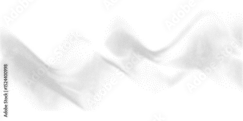 Monochrome stippled cloud shape built with compact bitmap dots and pixel grain. Organic waveform aesthetic mimicking digital static or fog. Grunge-inspired 8 bit dither texture, vector illustration