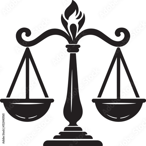 Scale icon Law and justice theme Isolated design Vector illustration