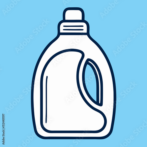 Large Plastic Detergent Bottle Icon Illustration