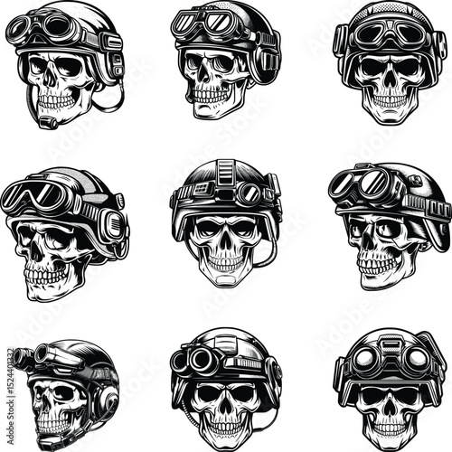 Night Vision Goggles Soldier Skull SVG Bundle, Night Vision Soldier SVG