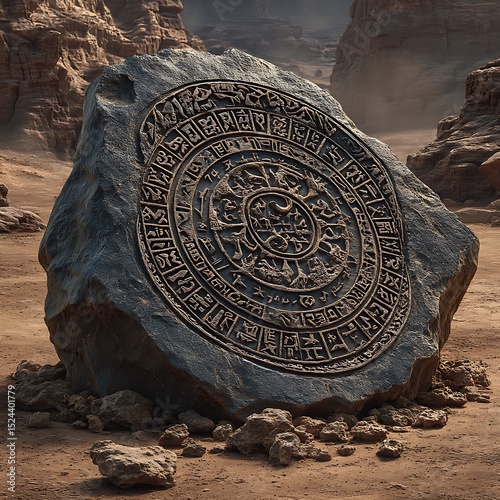 Religious seal engraved in circular form high resolution picture