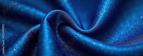 Close-up shot of luxurious, deep blue fabric with subtle shimmering threads, exhibiting a rich texture and elegant drape Perfect for fashion, textile, and design projects , deep blue, garment, soft