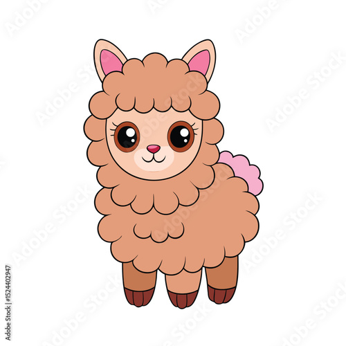 adorable alpaca with puffy