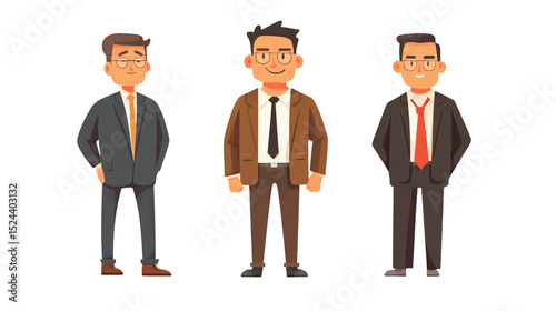Flat design characters in business settings, focused on business concept. Isolated on white background 