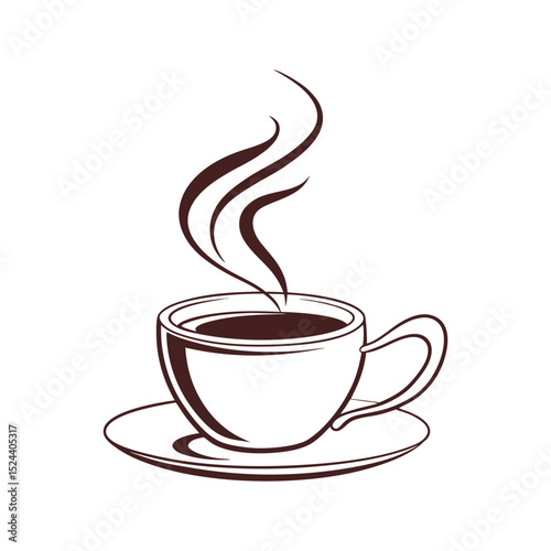 Silhouette coffee cup logo design