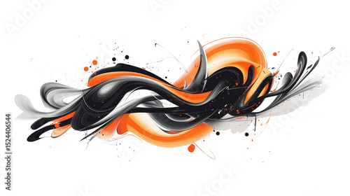 Elegant typography design with bold lettering, focused on abstract visuals. Isolated on white background 