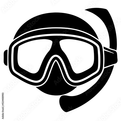 Snorkel mask summer silhouette vector—great for DIY crafts, apparel design, and digital holiday sets.