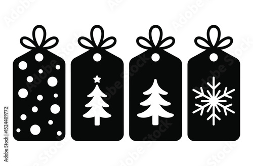 Christmas gift tag set vector 