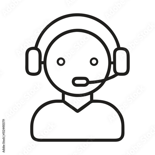 Customer service representative icon outline style minimal design support agent
