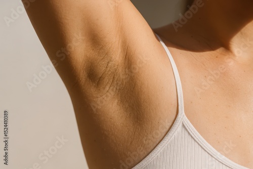 Embracing natural beauty and self-acceptance in a sunlit moment of confidence and self-love
