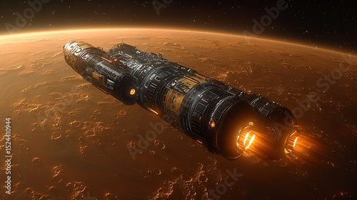 Martian spacecraft in orbit