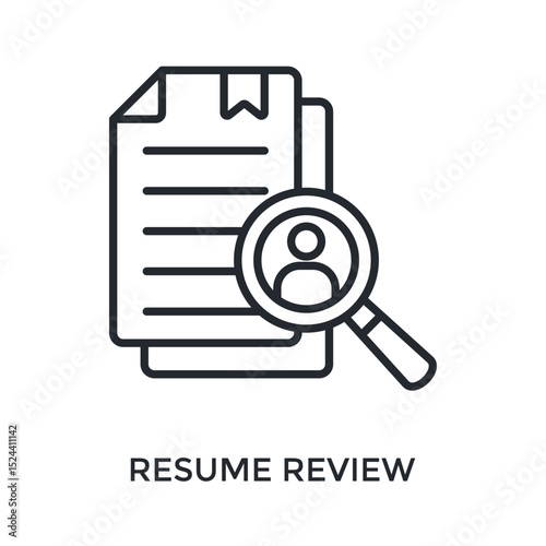 Resume Review Icon Outline Style. Vector Illustration For Graphic Design