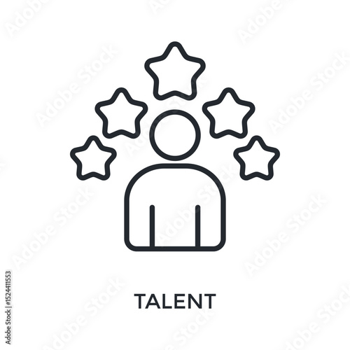 Talent Icon Outline Style. Vector Illustration For Graphic Design