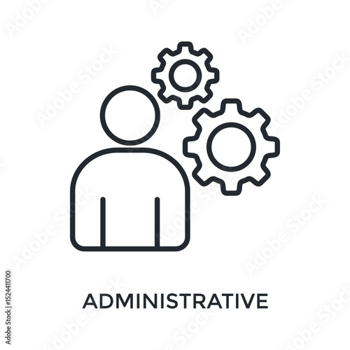 Administrative Icon Outline Style. Vector Illustration For Graphic Design