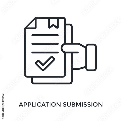 Application Submission Icon Outline Style. Vector Illustration For Graphic Design