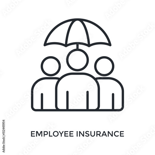 Employee Insurance Icon Outline Style. Vector Illustration For Graphic Design