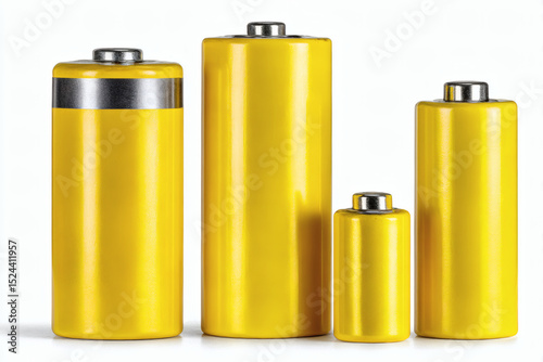Yellow Batteries with Size Comparison. (1) photo