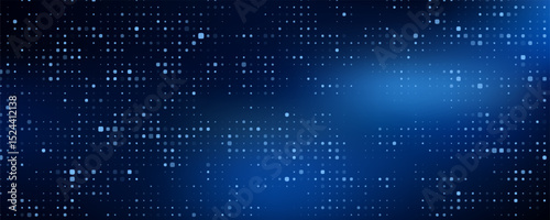 Abstract digital blue square particles background for business, finance, research, tech and science