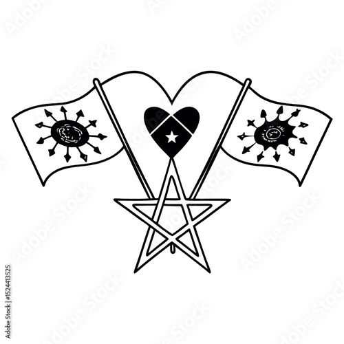 Romantic vector illustration of an ace of hearts and spades playing card with a decorative red heart symbol for Valentine's Day design
