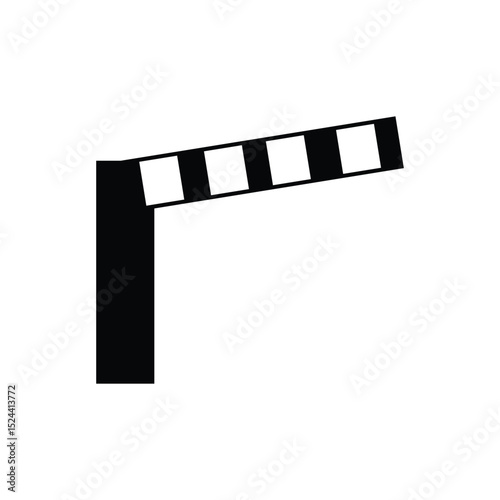 Car entrance Icon. Automatic car barrier icon. entry access barrier isolated on white background. Flat illustration of parking barrier vector icon for web design. Safety and caution concept. Eps 99.