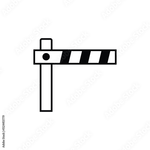Closed barrier gate icon limiting access to restricted area. Car security barrier gate icon sign. Traffic or parking control gate. parking barrier icon illustration. Eps file 101.