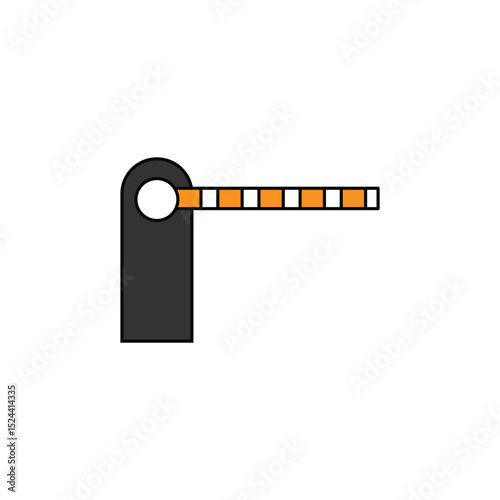 Parking barrier gate isolated on white background. Checkpoint icon vector illustration web design element. Parking toll gate barrier icon vector sign. Eps file 108.