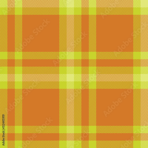 Vibrant orange and lime green herringbone plaid pattern.  Perfect for textile design, website backgrounds, or autumnal projects.