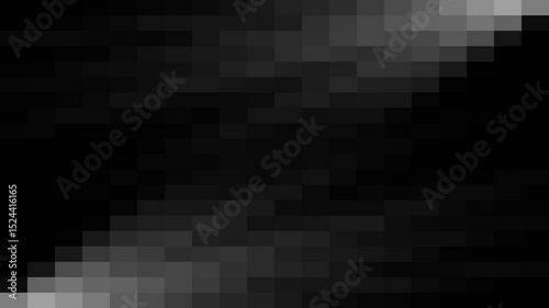 Pixels that change shades of gray at the top and bottom on a dark background , with free space in the middle . 