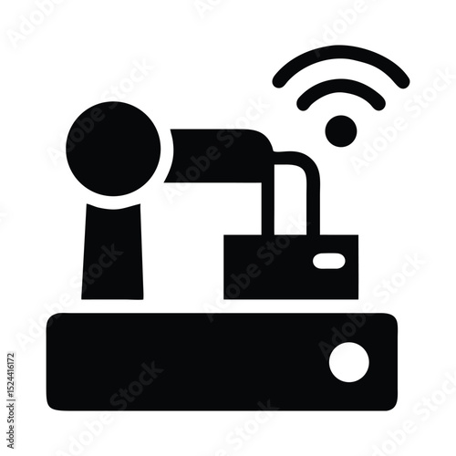Smart factory robotic arm with wireless connection for industrial automation design