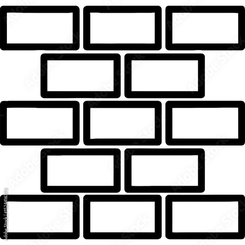 Interlocked bricks in minimal vector icon