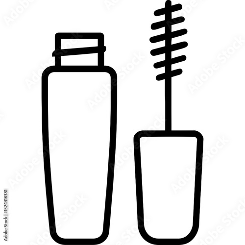 Minimalist mascara wand icon outline