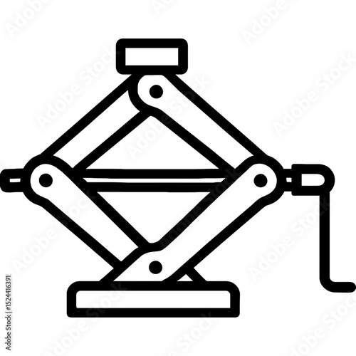 Minimal vector scissor jack illustration