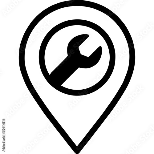 Vector design of a location marker with wrench