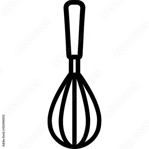 Outline icon of a whisk in minimal vector style