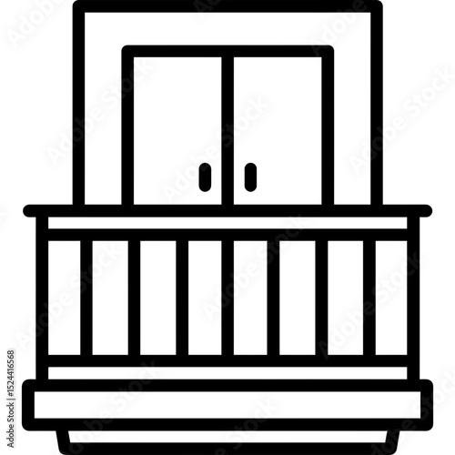 Clean vector icon of a balcony structure