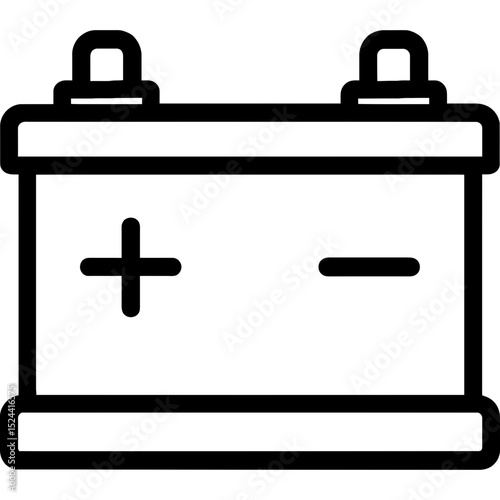 Minimalist car battery outline icon