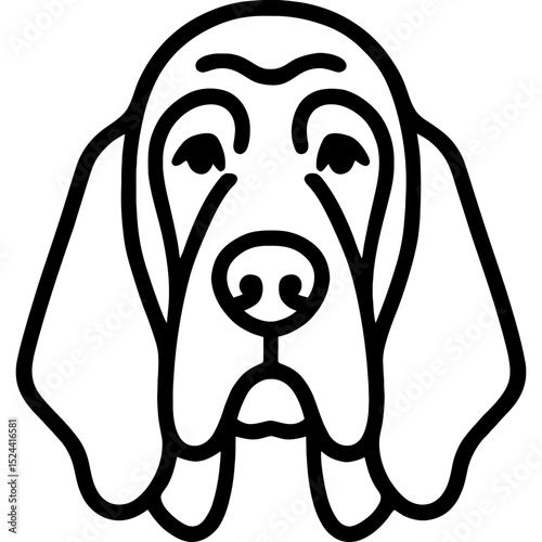 Bloodhound head vector outline icon