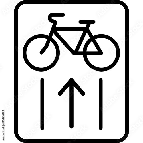 Minimal bike lane symbol in vector style