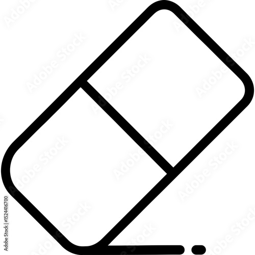 Minimalist eraser outline icon