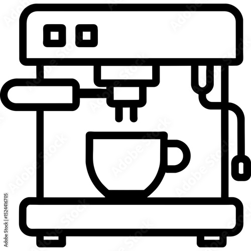 Minimalist espresso machine outline icon