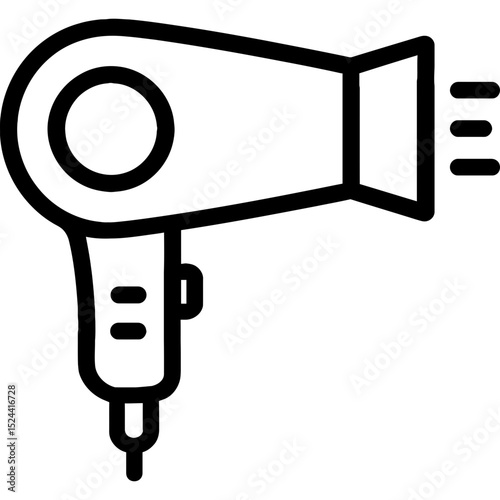 Minimalist hair dryer icon design