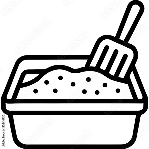 Minimal cat litter box icon design