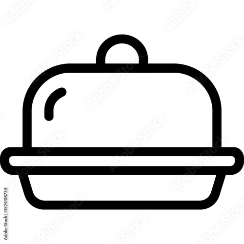 Minimalist butter dish icon design