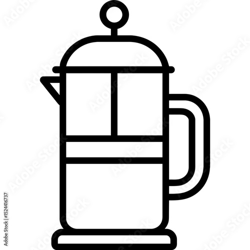 French press outline icon design