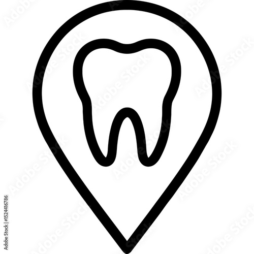 Location pin with tooth in vector style